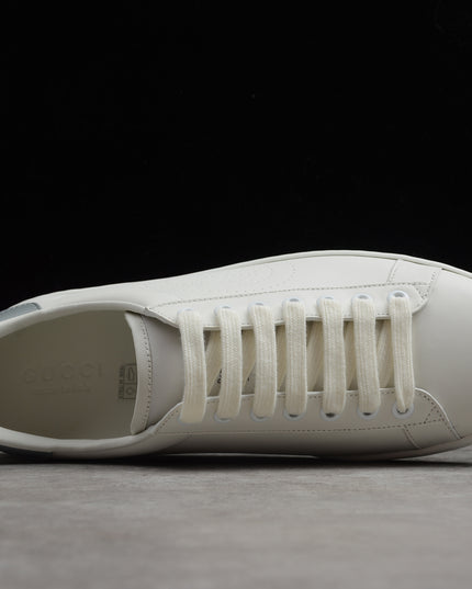 Gucci Ace Sneaker with Perforated GG Logo and Grey Heel Tab