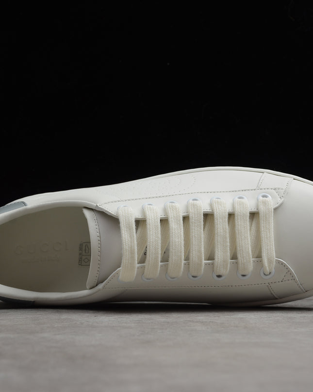 Gucci Ace Sneaker with Perforated GG Logo and Grey Heel Tab