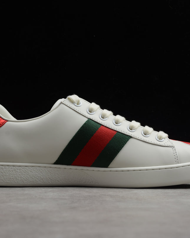 Gucci Ace Sneaker with Web Stripe and Red Heel Tab