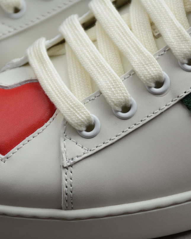 Gucci Ace Sneaker with Web Stripe and Red Heel Tab