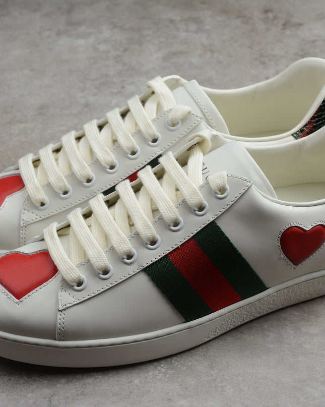 Gucci Ace Sneaker with Web Stripe and Red Heel Tab