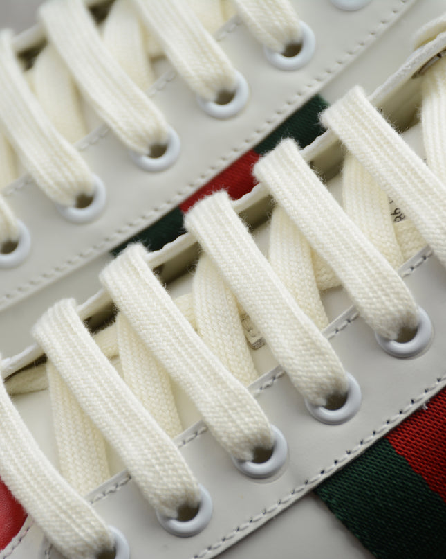 Gucci Ace Sneaker with Web Stripe and Red Heel Tab