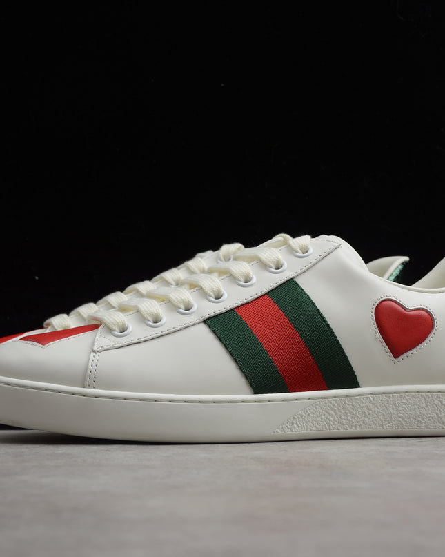 Gucci Ace Sneaker with Web Stripe and Red Heel Tab