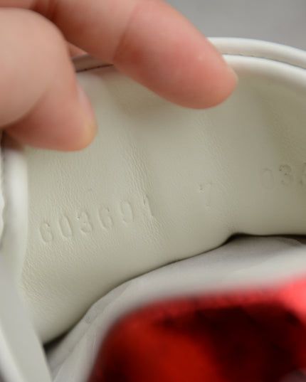 Gucci Ace Sneaker with Web Stripe and Red Heel Tab