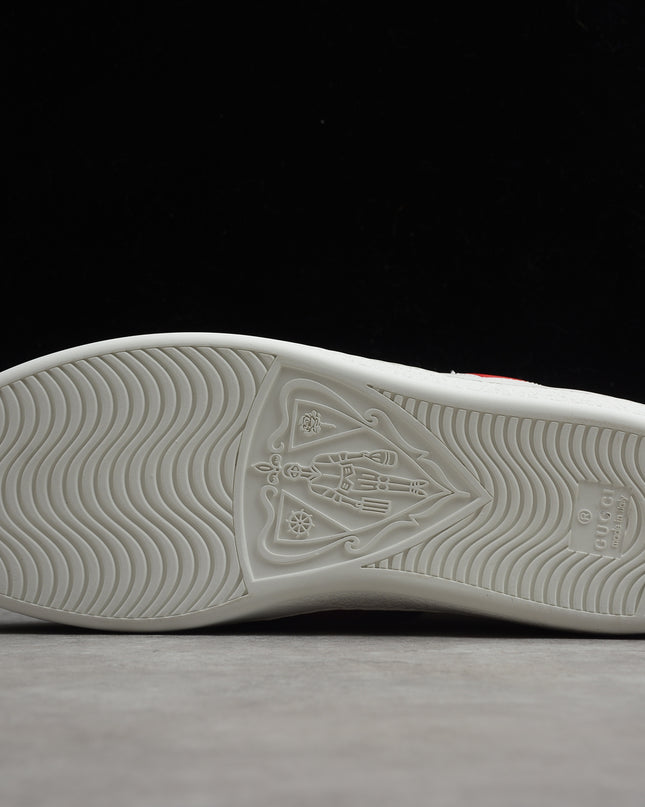 Gucci Ace Sneaker with Web Stripe and Red Heel Tab