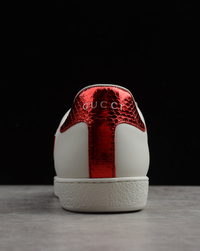 Gucci Ace Sneaker with Web Stripe and Red Heel Tab