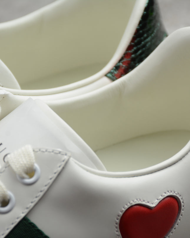 Gucci Ace Sneaker with Web Stripe and Red Heel Tab