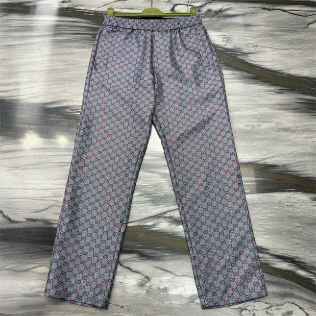 Gucci All-Over GG Monogram Silk Pants
