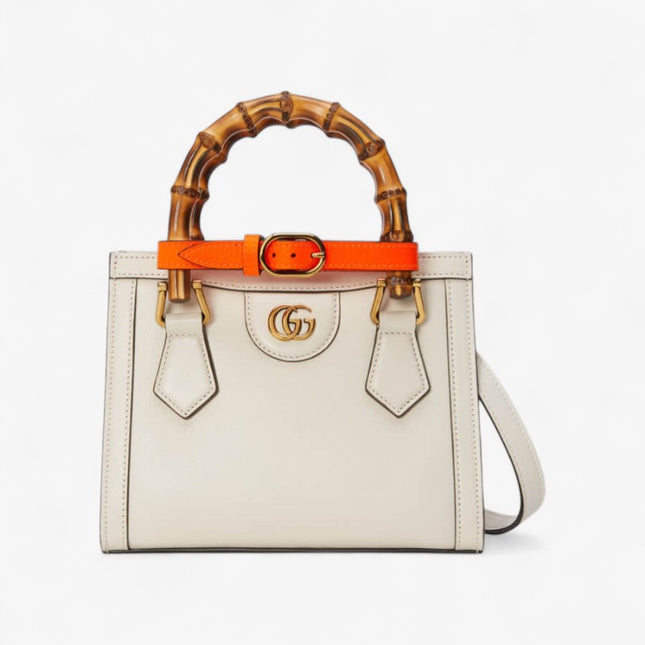 Gucci Bamboo Handle Beige Leather Small Tote Bag