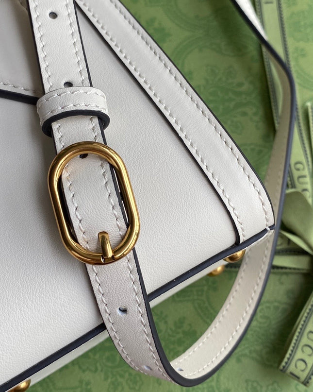 Gucci Bamboo Handle Beige Leather Small Tote Bag