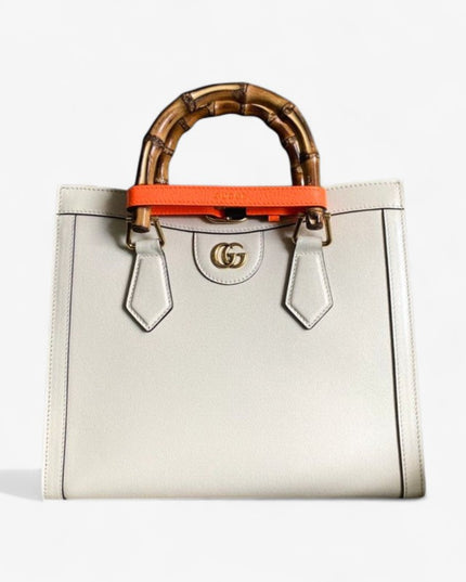 Gucci Bamboo Handle Black Leather Small Tote Bag