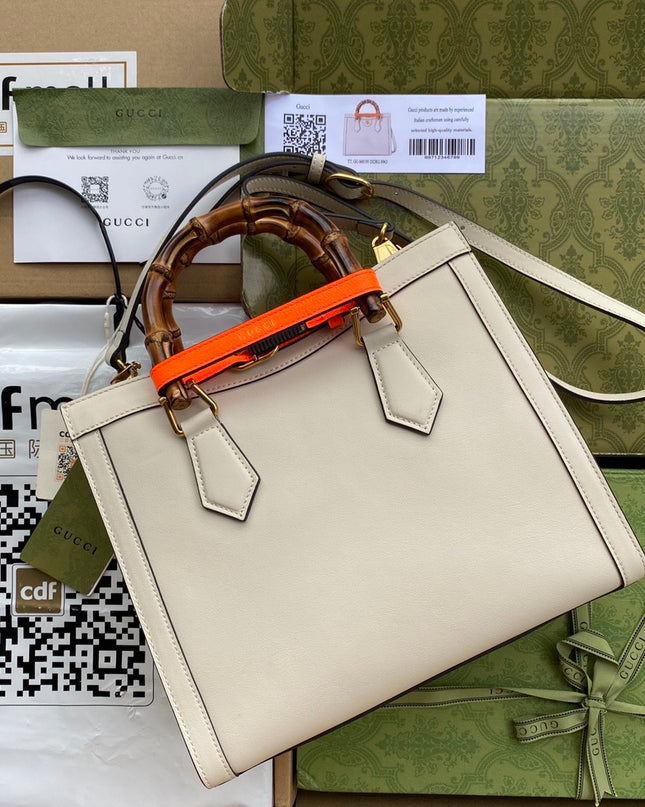 Gucci Bamboo Handle Black Leather Small Tote Bag