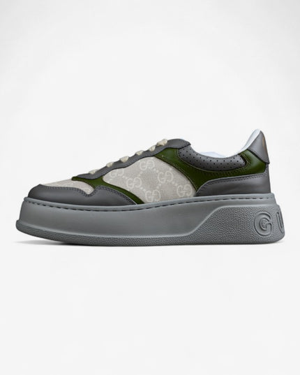 Gucci Basket Low-Top Sneaker – Grey/Olive GG Canvas