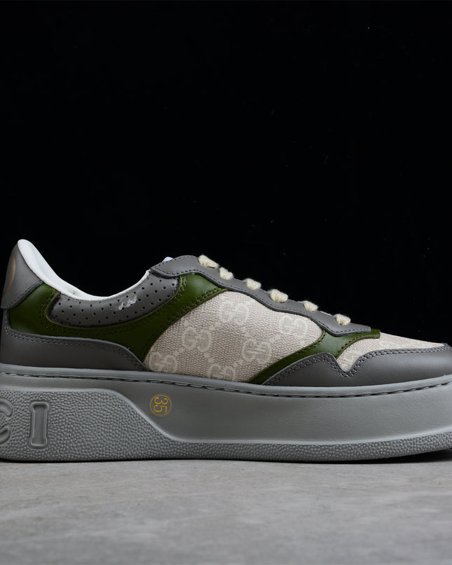 Gucci Basket Low-Top Sneaker – Grey/Olive GG Canvas