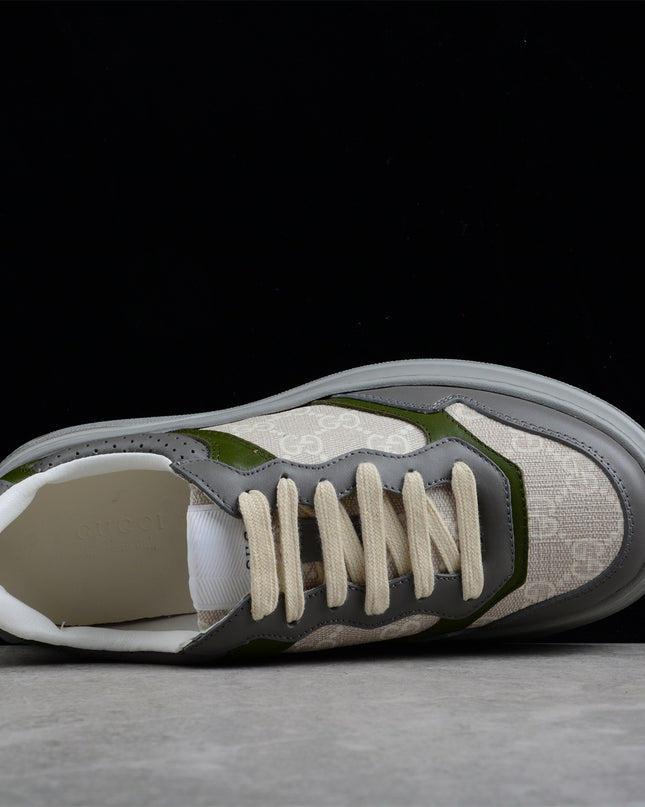 Gucci Basket Low-Top Sneaker – Grey/Olive GG Canvas