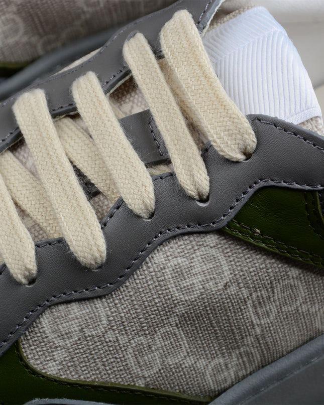 Gucci Basket Low-Top Sneaker – Grey/Olive GG Canvas