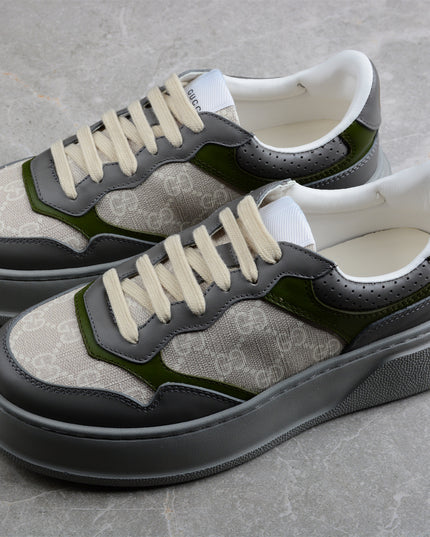 Gucci Basket Low-Top Sneaker – Grey/Olive GG Canvas