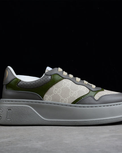 Gucci Basket Low-Top Sneaker – Grey/Olive GG Canvas