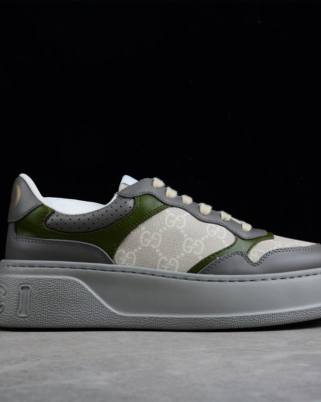 Gucci Basket Low-Top Sneaker – Grey/Olive GG Canvas