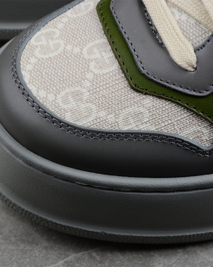 Gucci Basket Low-Top Sneaker – Grey/Olive GG Canvas