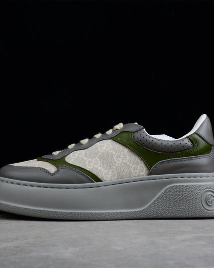 Gucci Basket Low-Top Sneaker – Grey/Olive GG Canvas