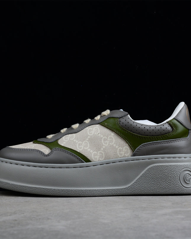 Gucci Basket Low-Top Sneaker – Grey/Olive GG Canvas