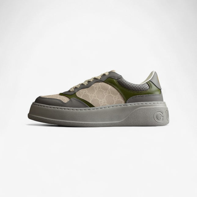 Gucci Basket Low-Top Sneaker – Olive Grey