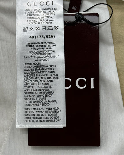 Gucci Beige Chino Pants with Web Side Stripe
