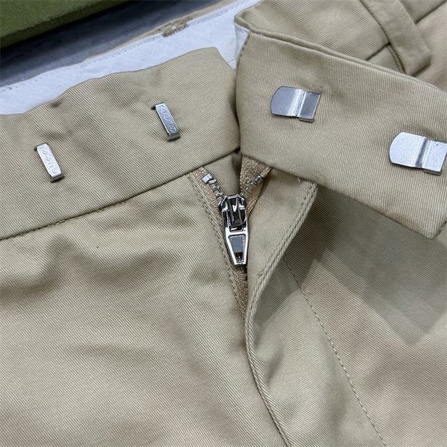 Gucci Beige Chino Pants with Web Side Stripe
