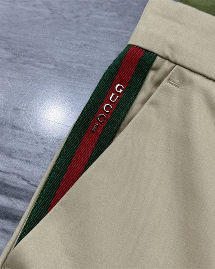 Gucci Beige Chino Pants with Web Side Stripe