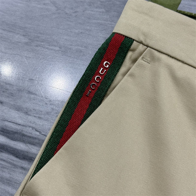 Gucci Beige Chino Pants with Web Side Stripe