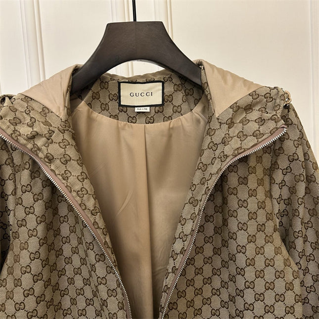 Gucci Beige GG Supreme Monogram Windbreaker