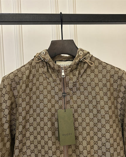 Gucci Beige GG Supreme Monogram Windbreaker