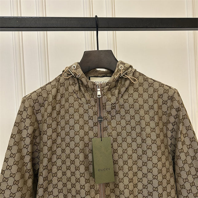 Gucci Beige GG Supreme Monogram Windbreaker