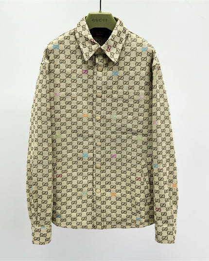Gucci Beige GG Supreme Multicolor Monogram Shirt