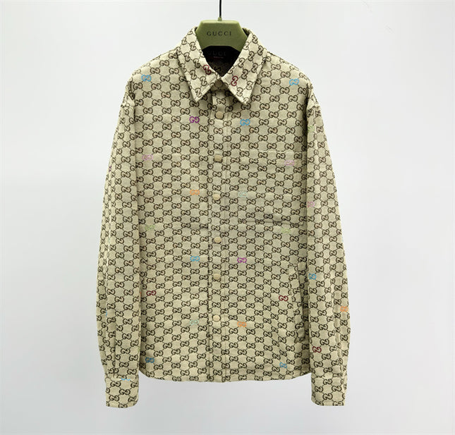Gucci Beige GG Supreme Multicolor Monogram Shirt