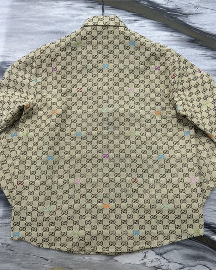 Gucci Beige GG Supreme Multicolor Monogram Shirt