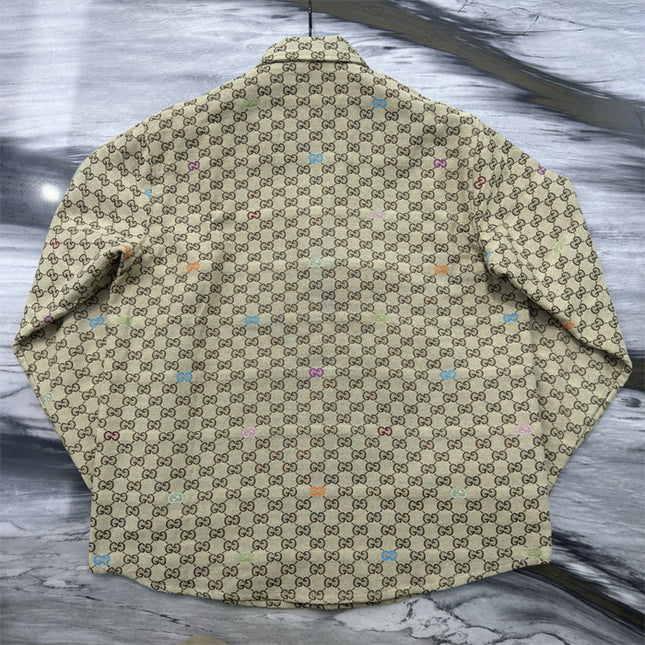 Gucci Beige GG Supreme Multicolor Monogram Shirt
