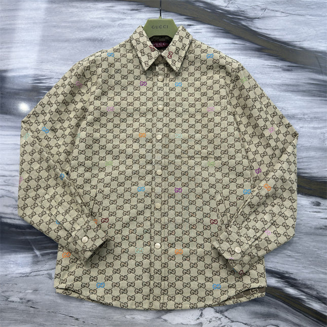 Gucci Beige GG Supreme Multicolor Monogram Shirt