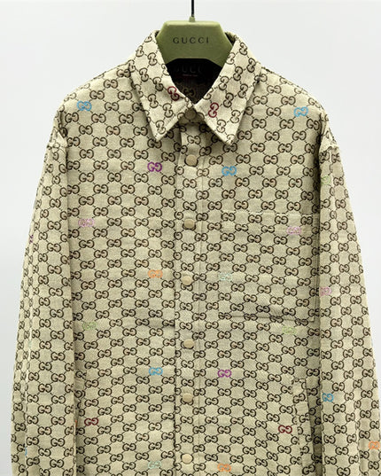 Gucci Beige GG Supreme Multicolor Monogram Shirt