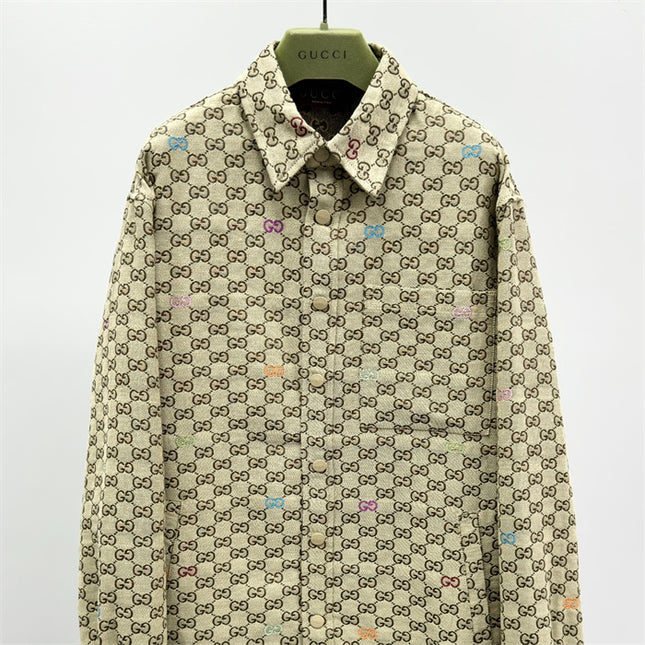 Gucci Beige GG Supreme Multicolor Monogram Shirt
