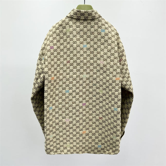 Gucci Beige GG Supreme Multicolor Monogram Shirt