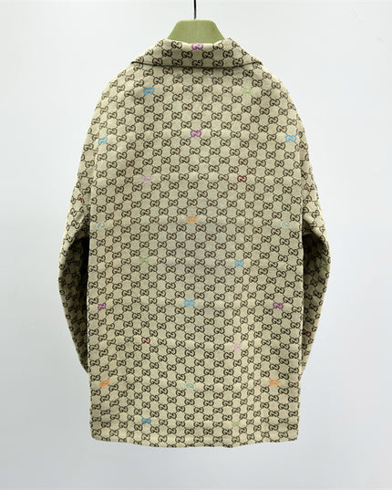 Gucci Beige Multicolor GG Monogram Jacket