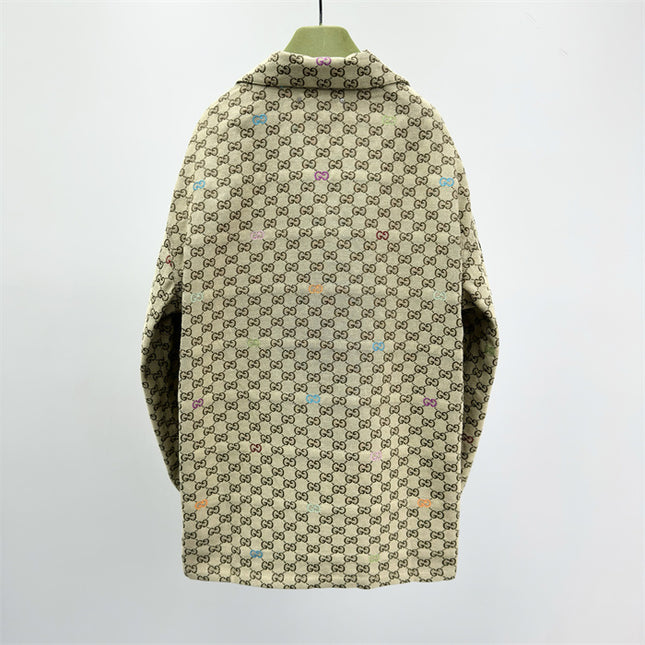 Gucci Beige Multicolor GG Monogram Jacket