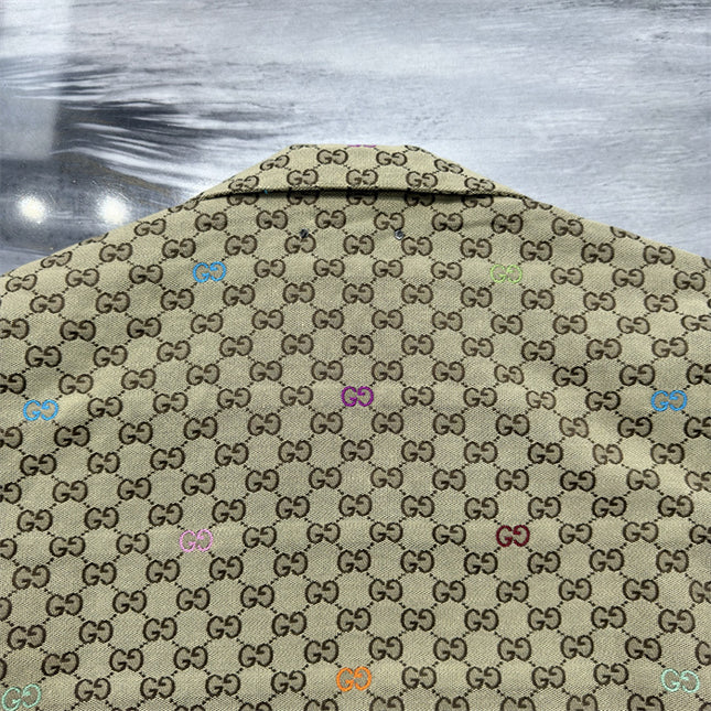 Gucci Beige Multicolor GG Monogram Jacket