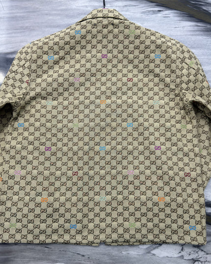 Gucci Beige Multicolor GG Monogram Jacket