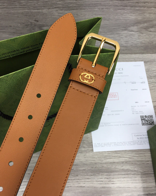 Gucci Belt With Square Buckle & Interlocking G – 673921