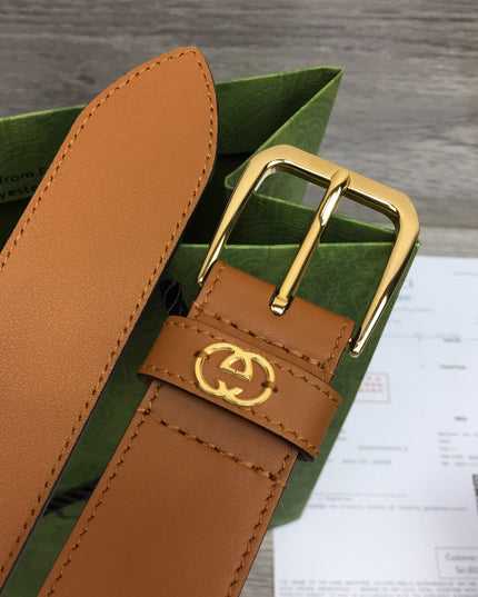 Gucci Belt With Square Buckle & Interlocking G – 673921