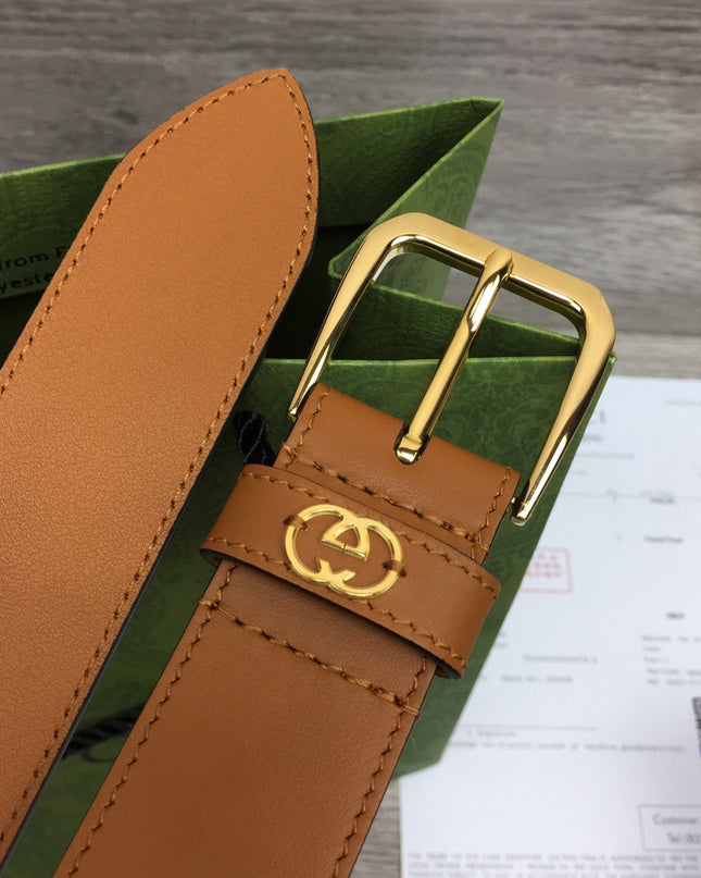 Gucci Belt With Square Buckle & Interlocking G – 673921