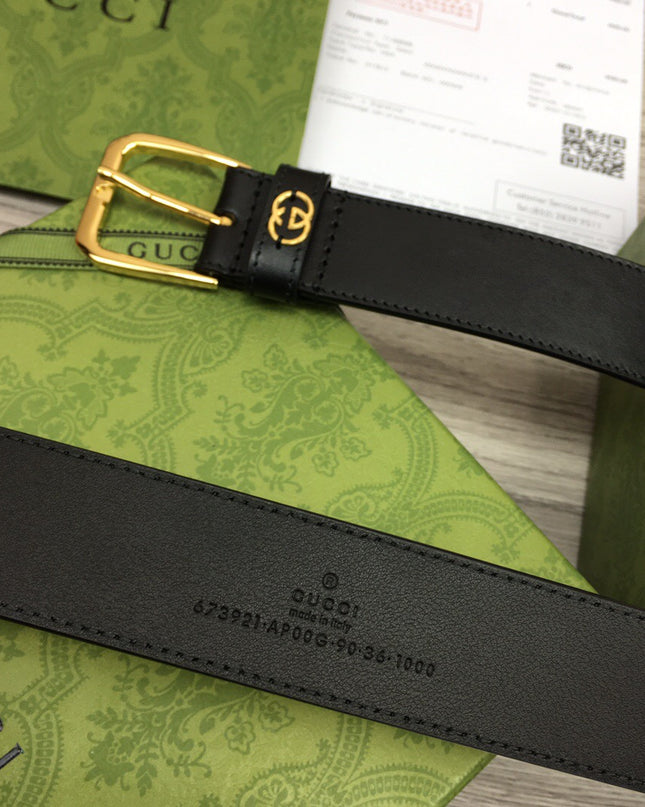 Gucci Belt With Square Buckle & Interlocking G – 673921